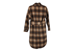 NEW Quaint Wool Brown Plaid Coat | 32