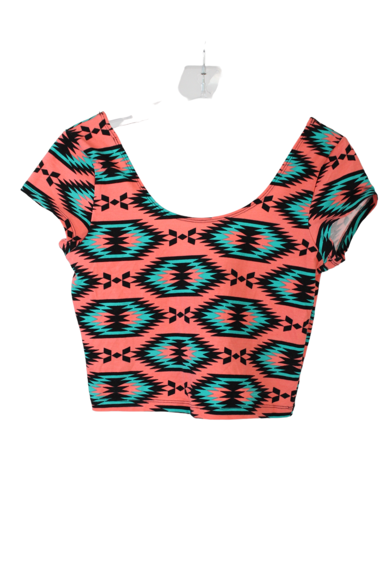 Charlotte Russe Pink Aztec Crop Shirt | M