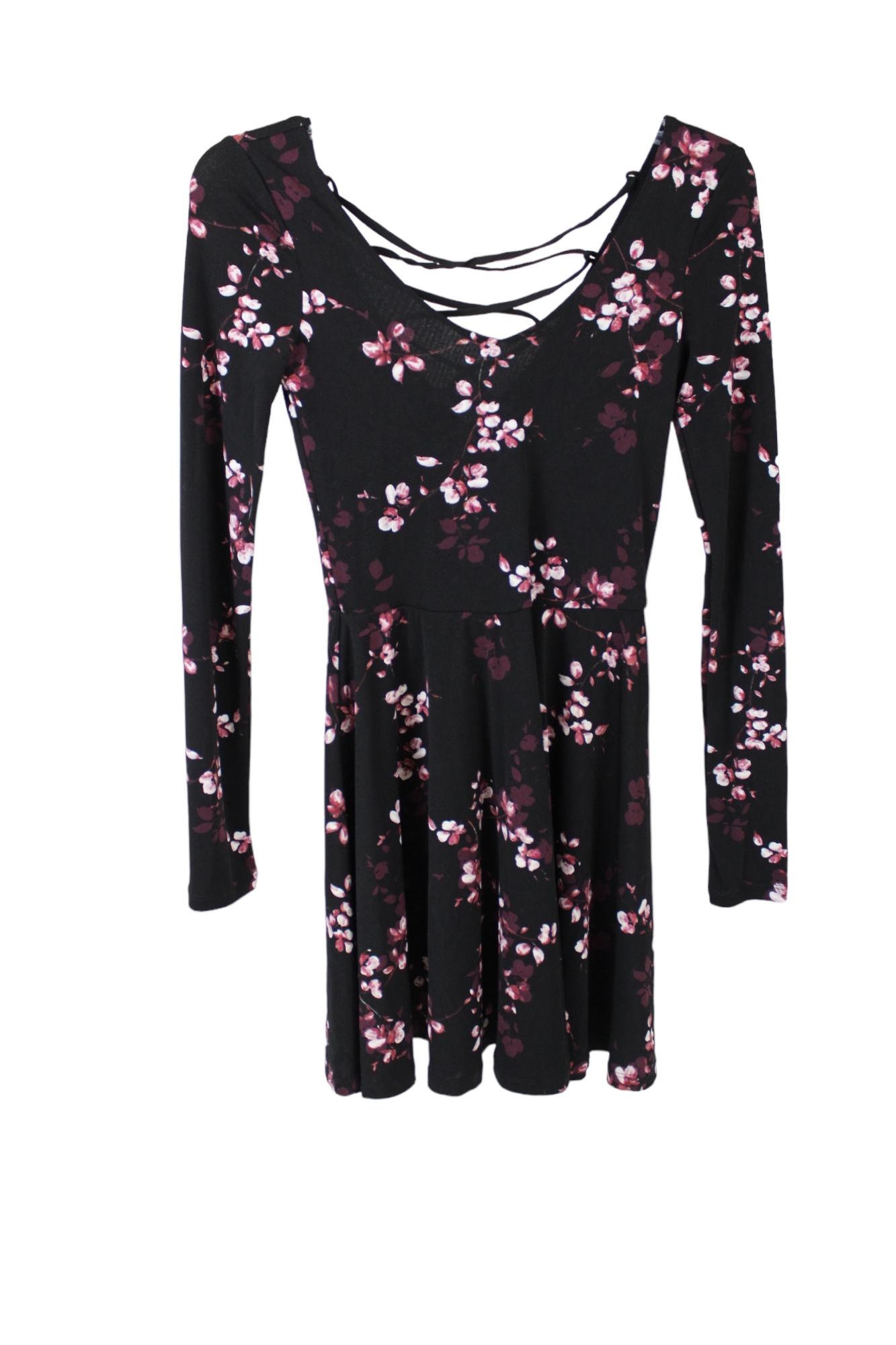 Aeropostale Black Floral Stretch Dress