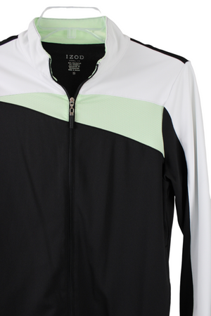 Izod CoolFX Black White Green Light Jacket | S