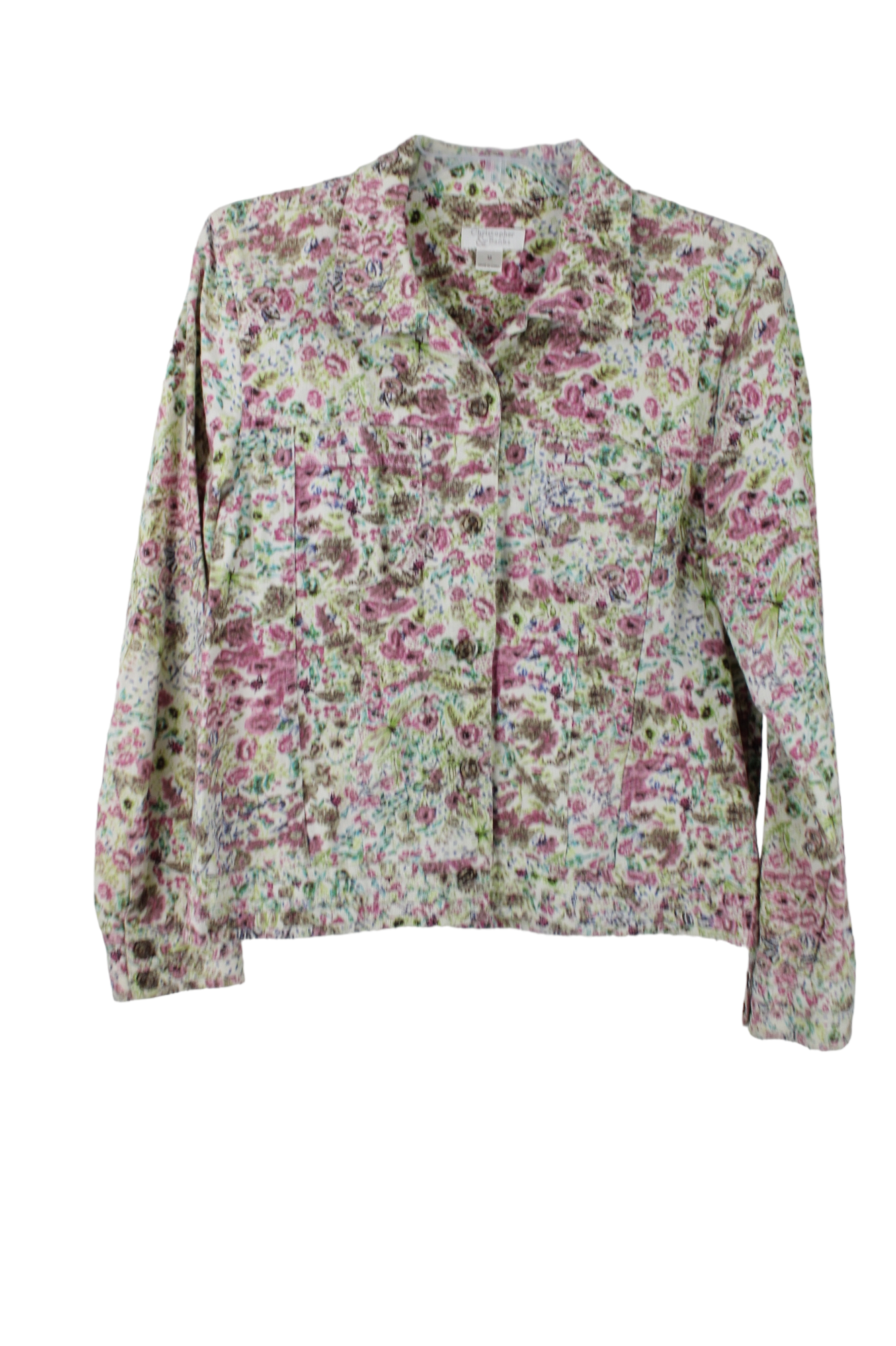 Christopher & Banks Floral Linen Blend Light Jacket | M