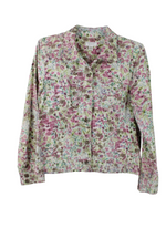 Christopher & Banks Floral Linen Blend Light Jacket | M