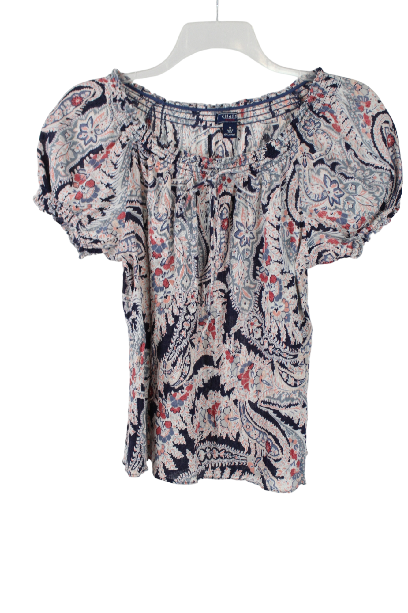 Chaps Blue Pink Paisley Top | M