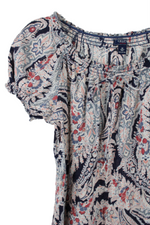 Chaps Blue Pink Paisley Top | M